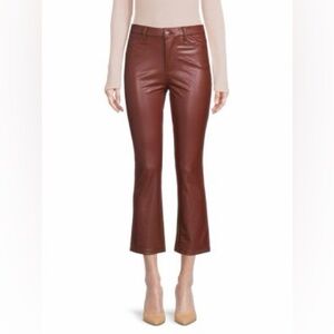 ELIE TAHARI Faux Leather Kick Flare Pants size 2